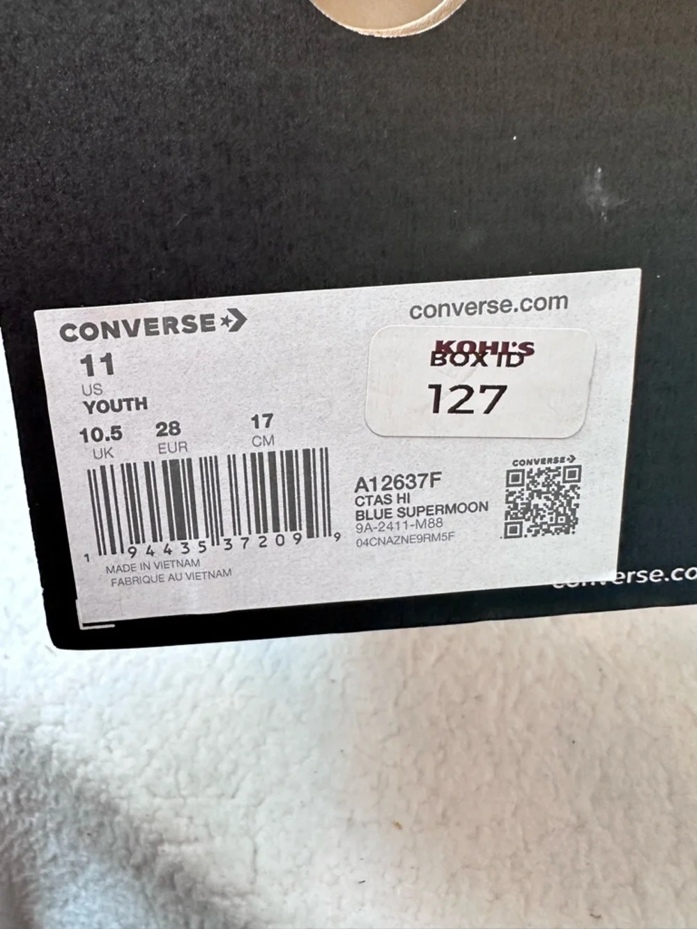 Kids Blue Converse High Top Sneakers